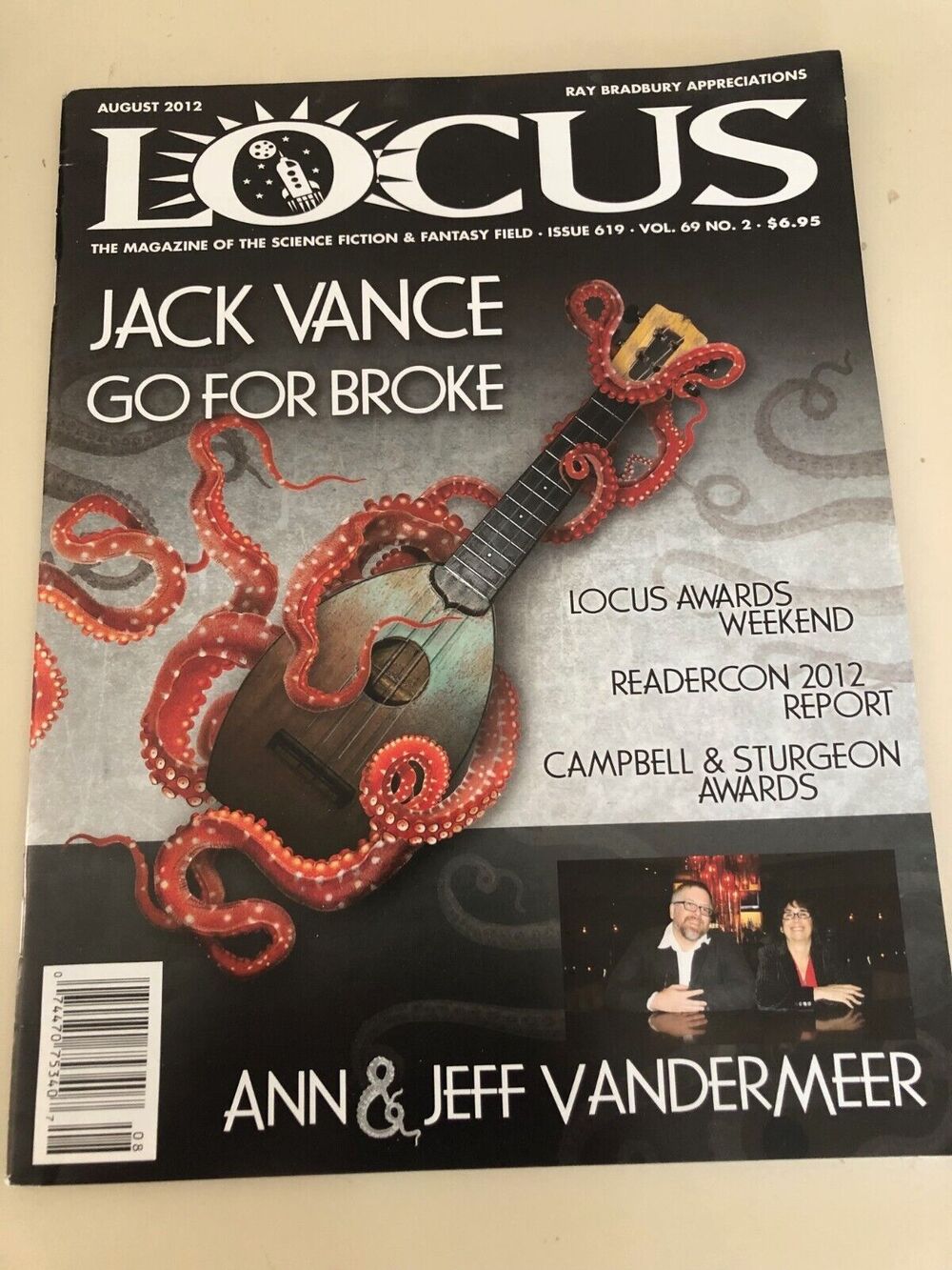 Locus August 2012 Annโ Jeff Vandermeer Ray Bradbury Jack Vance Science Fiction